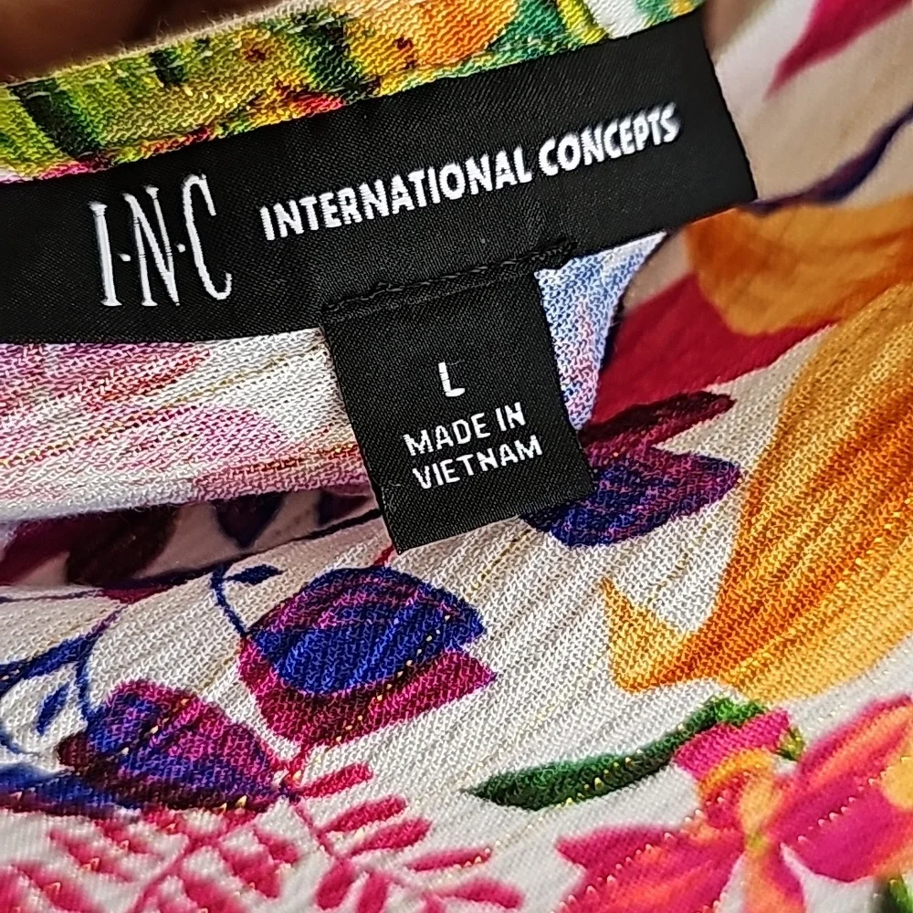 INC International Concepts Women's Floral V-Neck Maxi Dress Size Large - Picture 11 of 15